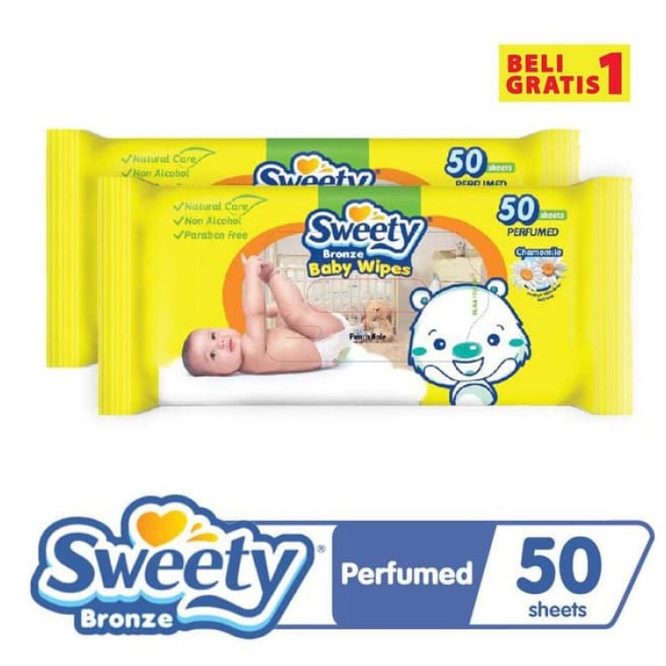 TISUE BASAH SWEETY BRONZE BELI 1 GRATIS 1/BABY WIPES