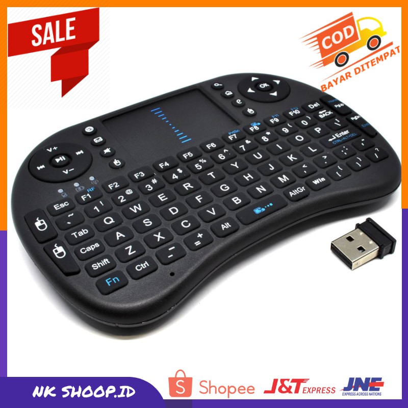 Keyboard Wireless Bluetooth  Mini 2.4GHz dengan Touch Pad &amp; Mouse - i8