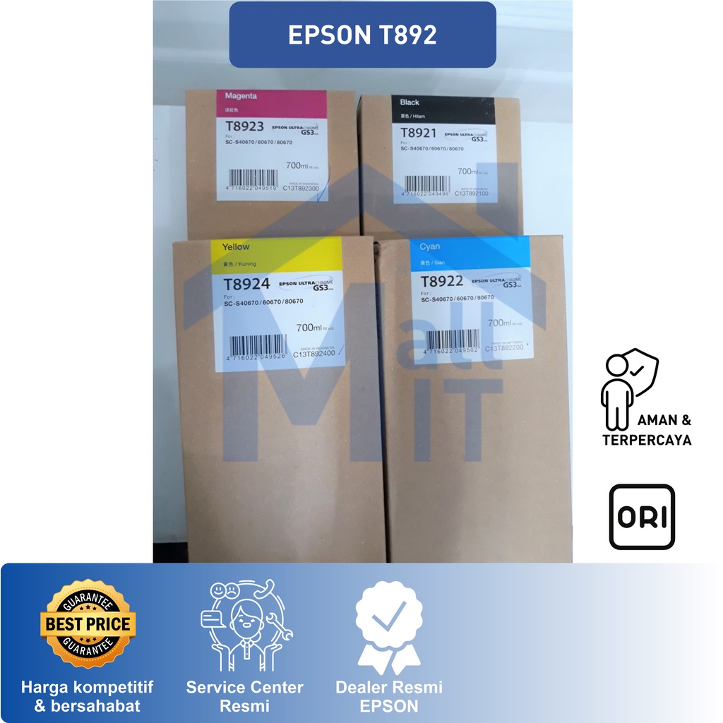 Tinta Catridge Epson T892 T 892 T-892 Epson SC-S40670 SC-60670 S40670 SC60670 SC-80670 SC80670