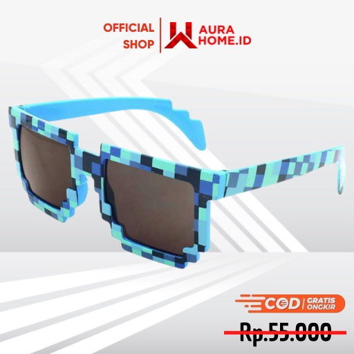 Kacamata Model Pixel Minecraft UV400 for Kids / Kacamata Model Pixel Minicraft Minicref Minecraf Ana