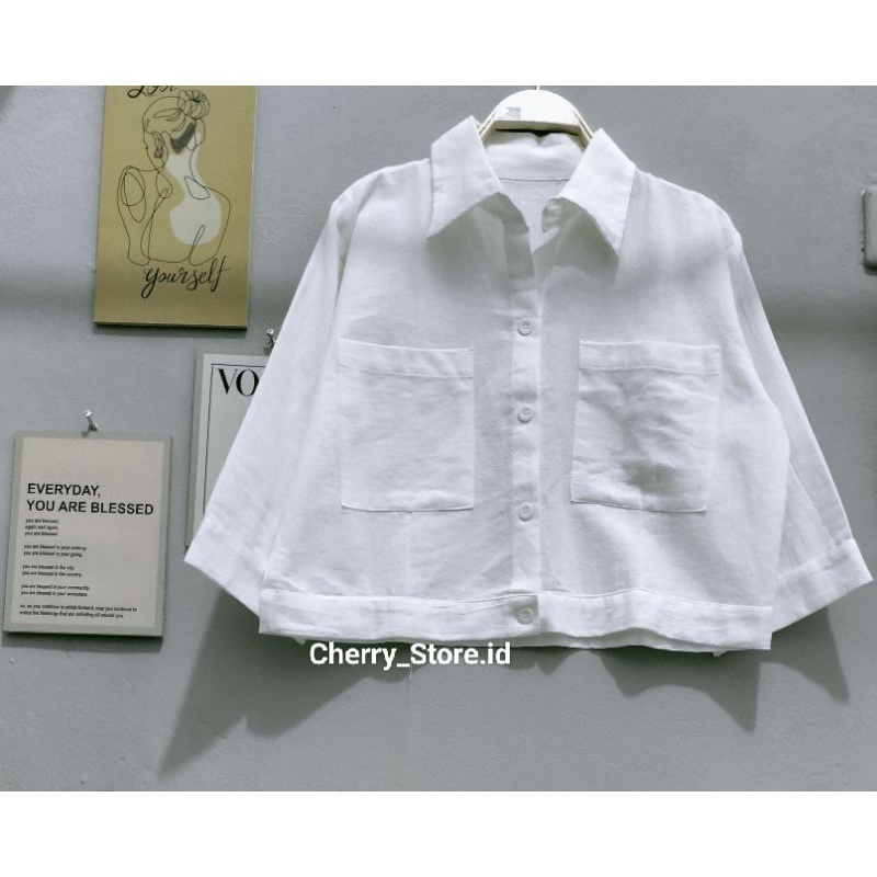 CHERRY - KEMEJA LINEN KOREAN STYLE