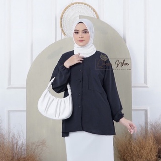 KEMEJA RAYON CRINKLE WANITA PREMIUM HEVA REDO