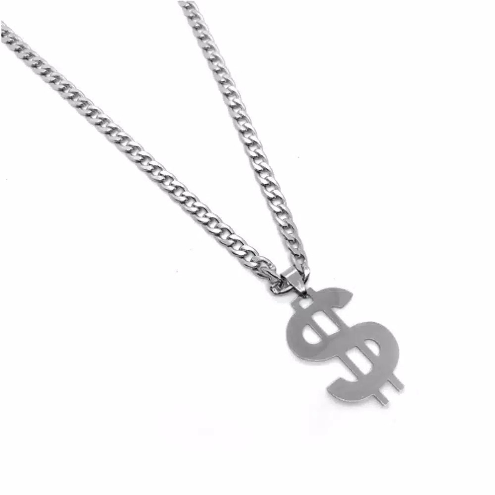 Kalung HipHop Rantai Dengan Liontin Dollar Gaya HipHop Fashion Pria dan Wanita