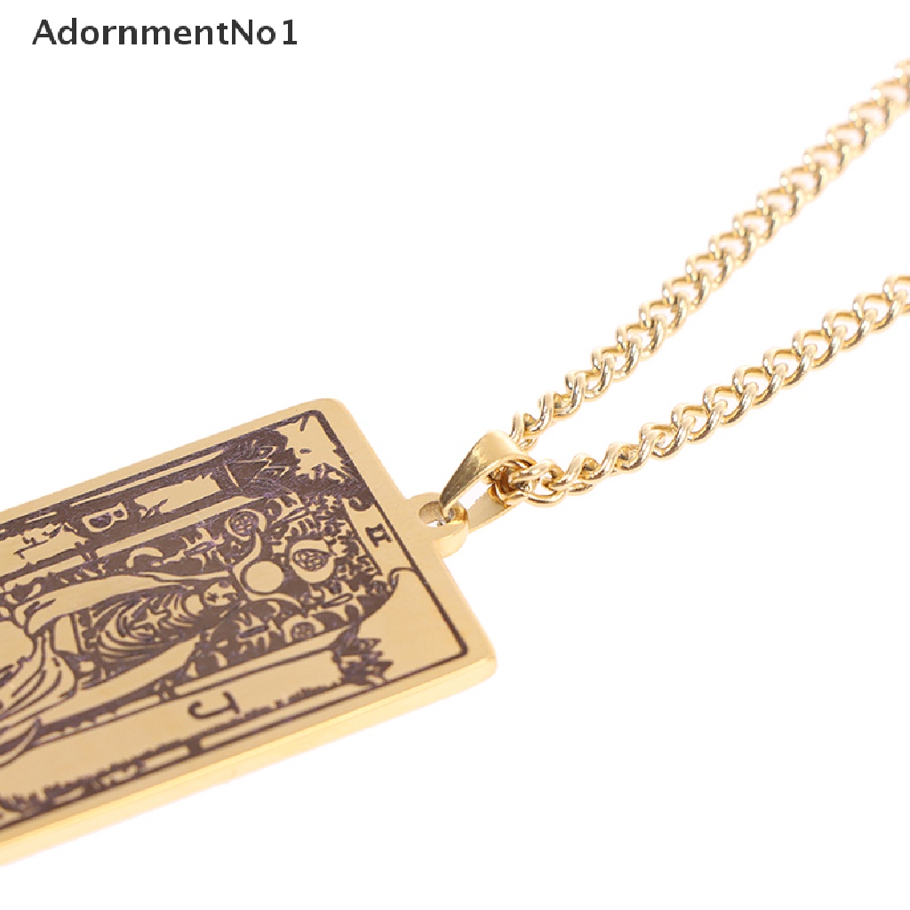 (AdornmentNo1) Kalung Rantai Dengan Liontin Kartu Tarot Major Arcana