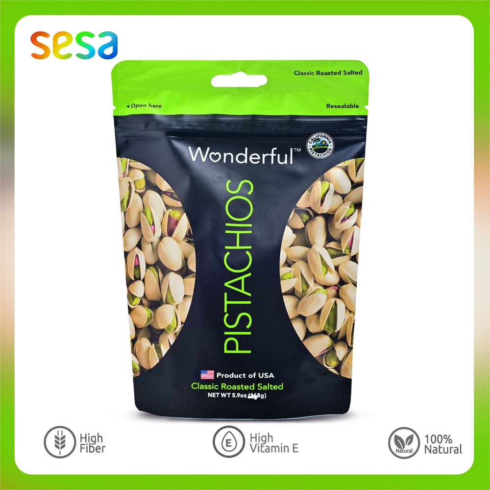 Jual Wonderful Pistachios Classic Roasted Salted 168 g (Kacang