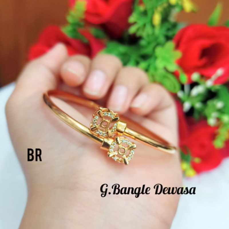 Gelang tangan wanita dewasa motif pilihan RO-27 warna gold rosegold lapis emas gold