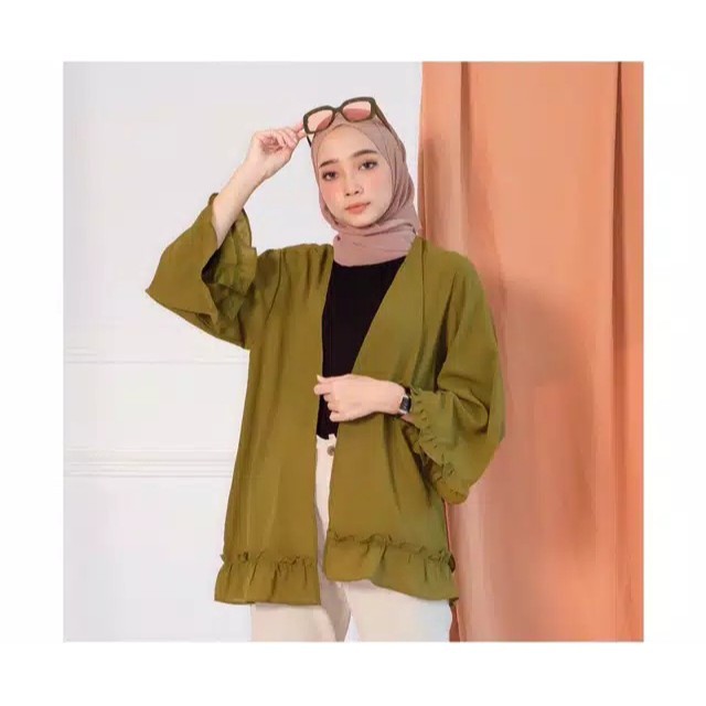 (1kg=6pcs) // CARDI KANAYA RUFFLE CARDIGAN REMPEL OUTER WOLFIS PREMIUM