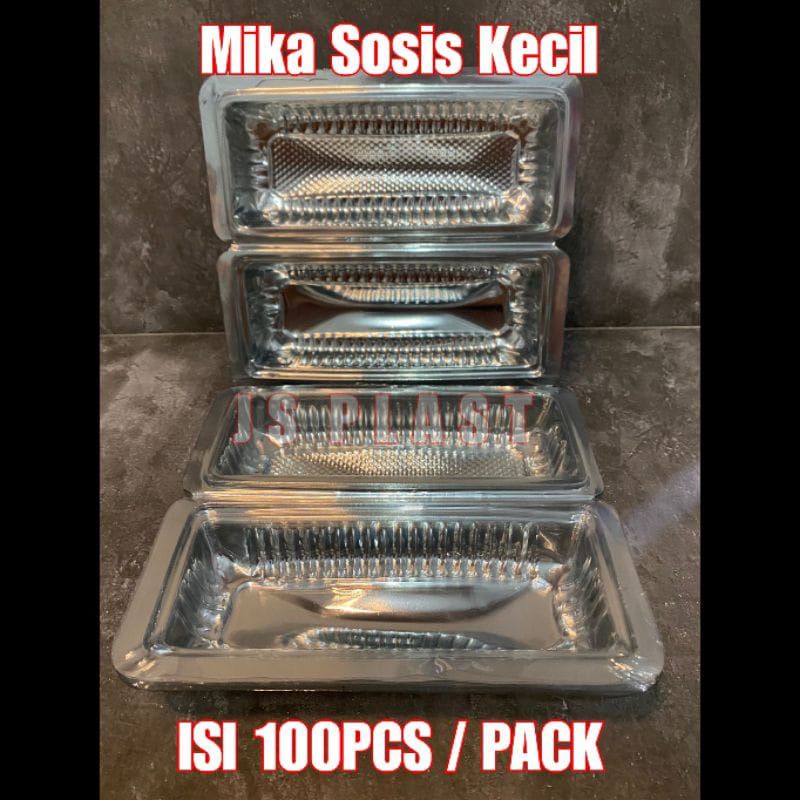 (ISI 100PCS) Mika Sosis Kecil Bening Dan Sosis Besar Bening (ISI 50PCS) - Tray Sausage Small Tray sosis kecil