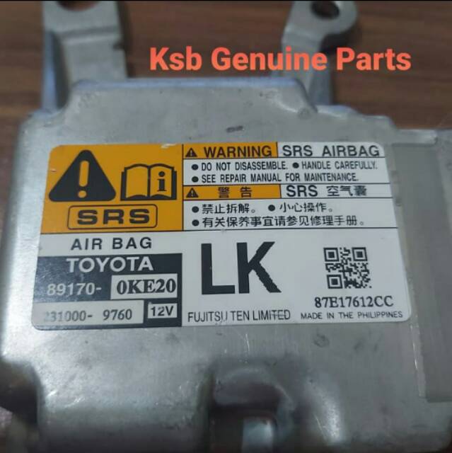 Modil Airbag Computer Komputer Air Bag Fortuner VRZ 89170 0kb30 Asli