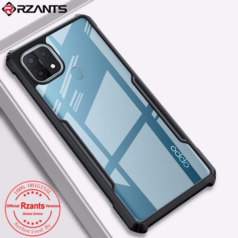 Case Oppo A15 Armor Fushion Transparent Casing + Tempered Glass Full Layar dan Skin Carbon