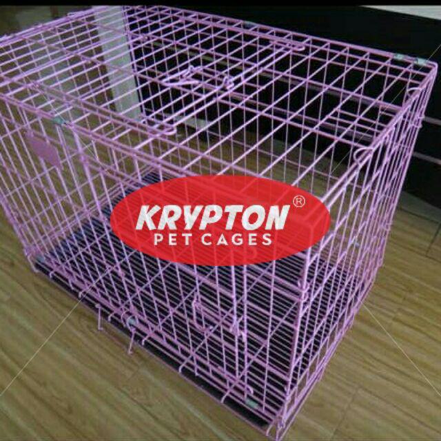 Kandang Kucing Anjing Kelinci - Besi Lipat Tebal - Ukuran 60x40x50 -Anti Karat Kualitas Bagus-Polos