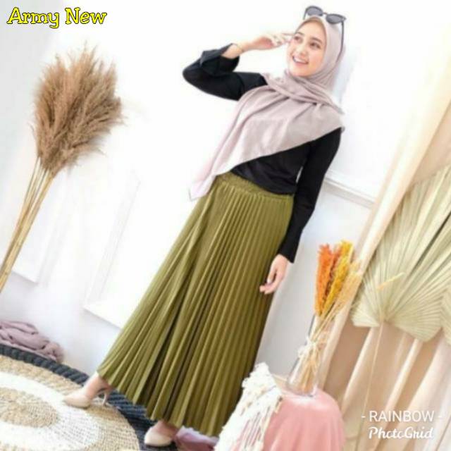 Rok Plisket Pleated Long Skirt - BAHAN PREMIUM