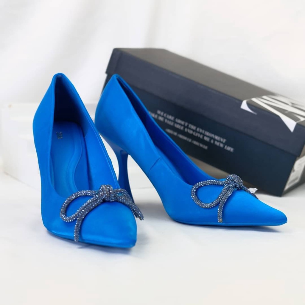 [7.7 Boombastis Sale⚡] - SEPATU WANITA HAK TINGGI HIGH HEELS ZS458 SATIN PREMIUM IMPORT