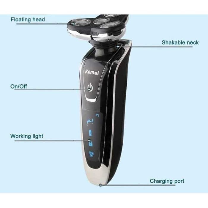 Kemei Alat Cukur Elektrik 4in1 Sikat Gigi Shaver Trimmer Razor KM-5181