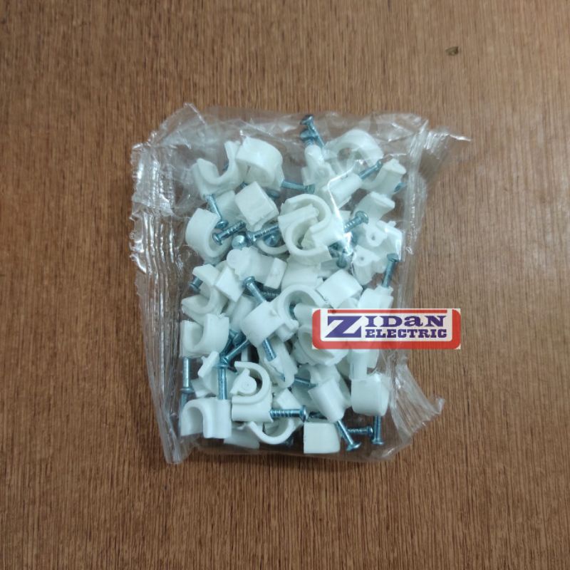 Klem Kabel Paku Beton No 7 / Cable Clip Ukuran 7mm