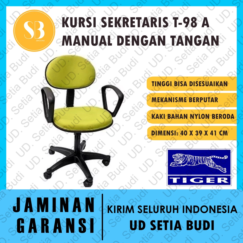 Kursi Kantor Sekretaris Tiger T-98A Manual Dengan Tangan