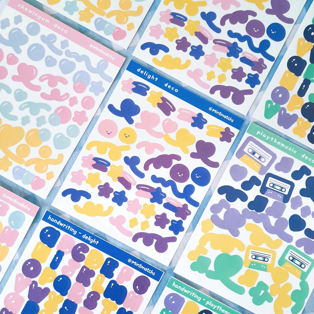 

[mintmatchs] handwriting - alphabet sticker & deco theme sticker