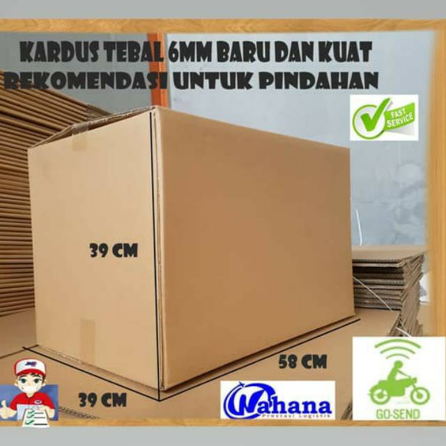 

kardus besar tebal 6mm ukuran 58x39x39