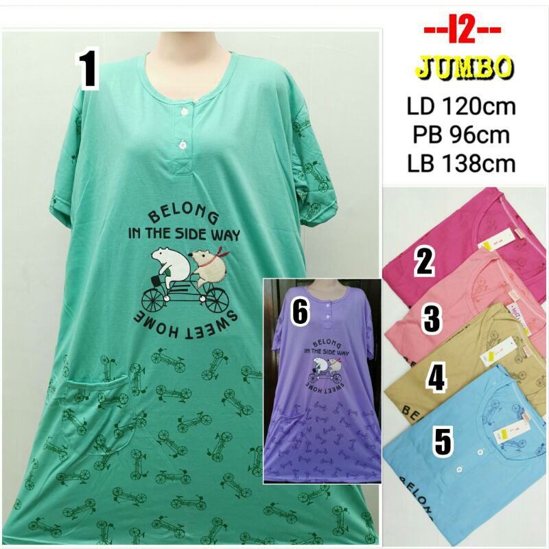 Daster Kaos Jumbo Bahan Kaos Adem Nyaman Remaja Termurah Daster Kaos Jumbo Bahan Kaos Adem Nyaman Remaja Termurah
