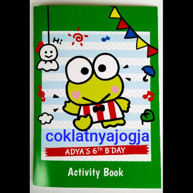 

(PO 13hr kerja, MIN 20) Birthday Souvenir Activity Book Tema Keroppi