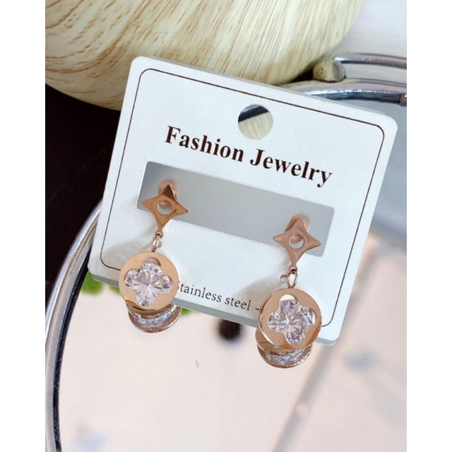 Anting Titanium Asli Rosegold Premium Quality Anti Karat Earring Stainless Steel ori 35