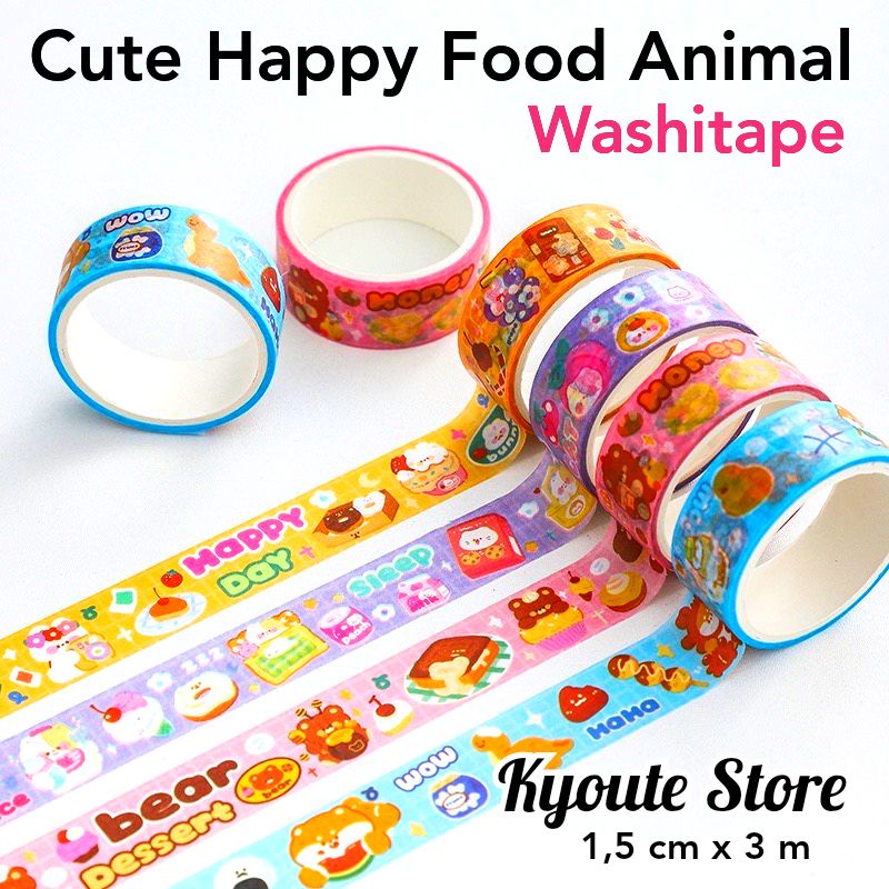 

Cute Washi Tape Paper Kartun Lucu Scrapbook Decoration DIY Bujo Journal Planner Letter Seal