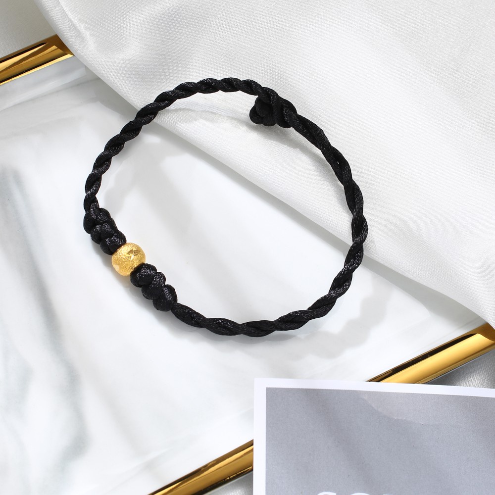 Korea Titanium Gelang Wanita Nama Perhiasan Bracelet Gadis Hadiah Ulang Tahun Unik Emas Bangle Q02-Black