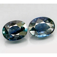 Matching Pair Oval 7x5.5 1.86tcw Natural Unheated Blue Sapphire YZ696