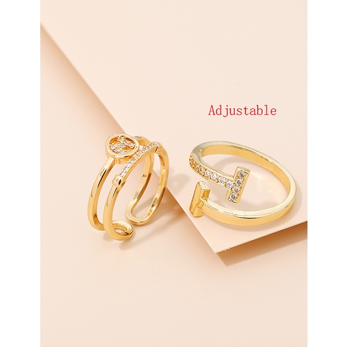 LRC Cincin Fashion Golden Alloy Diamond Heart Earrings V34147