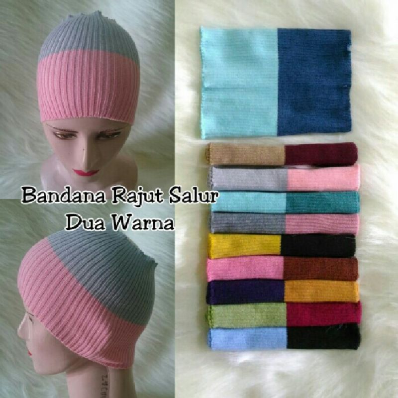 Bandan Rajut 2 Warna Ciput Rajut 2Warna Inner Jilbab