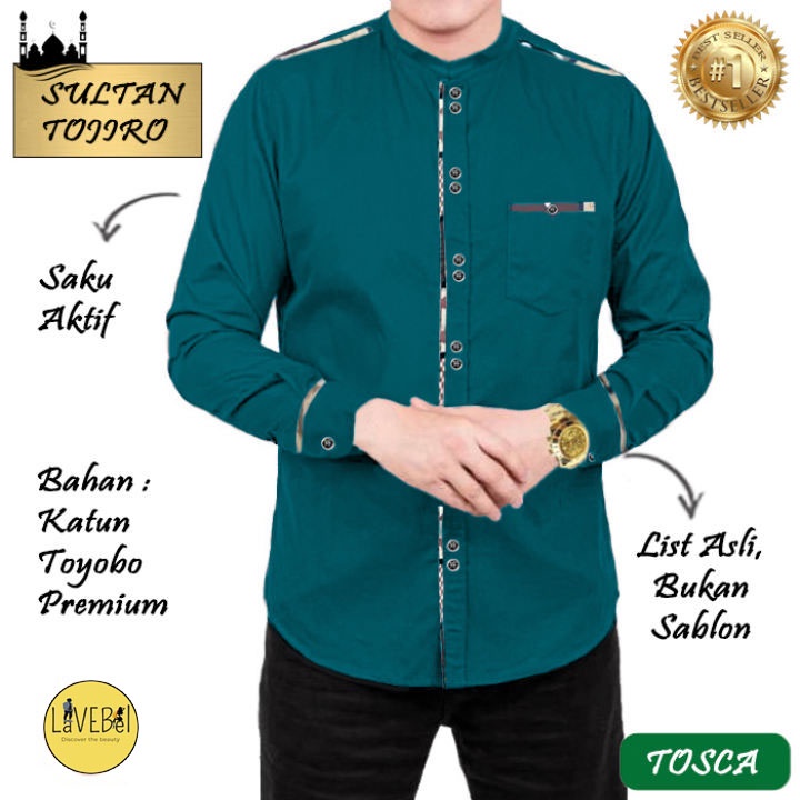 LVB Baju Koko SULTAN TOJIRO /Koko Lengan Panjang/Baju Muslimin Jumbo/Atasan Muslim Pria/23355 23357