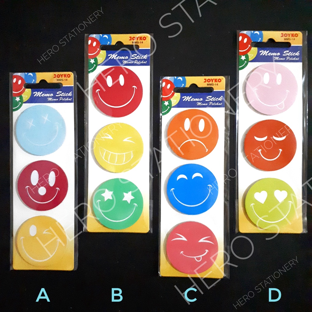 

Joyko memo stick sticky note kertas motif emoticon smile set MMS-14