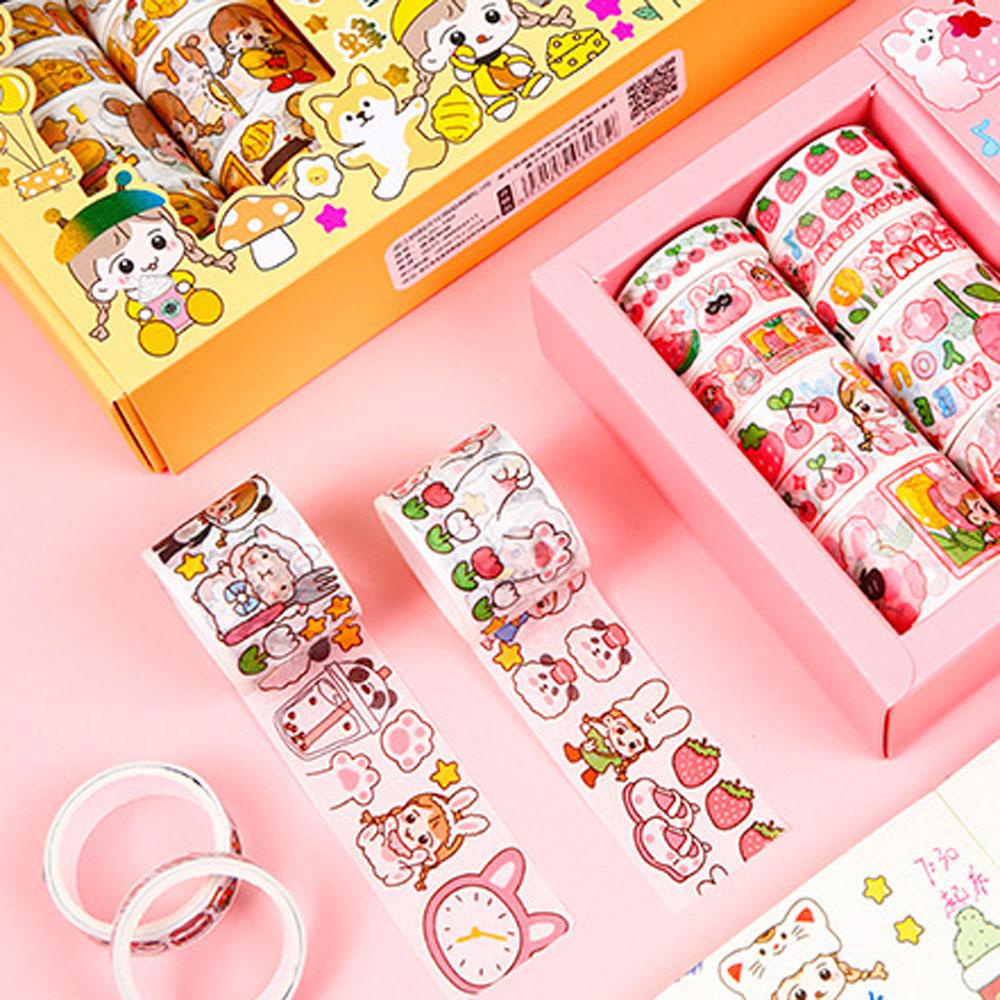 Lanfy Kawaii Sticker Set Packing Dekorasi 20pcs Bear Bunny Kelinci Kodok Bunga Minuman Makanan Stationery Diary Foto Album Stiker Hias