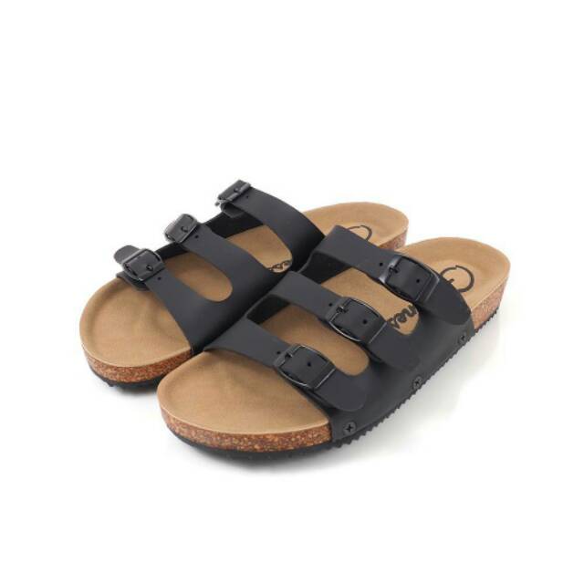 DISC 50% SANDAL KULIT GOODNESS FLOW BLACK