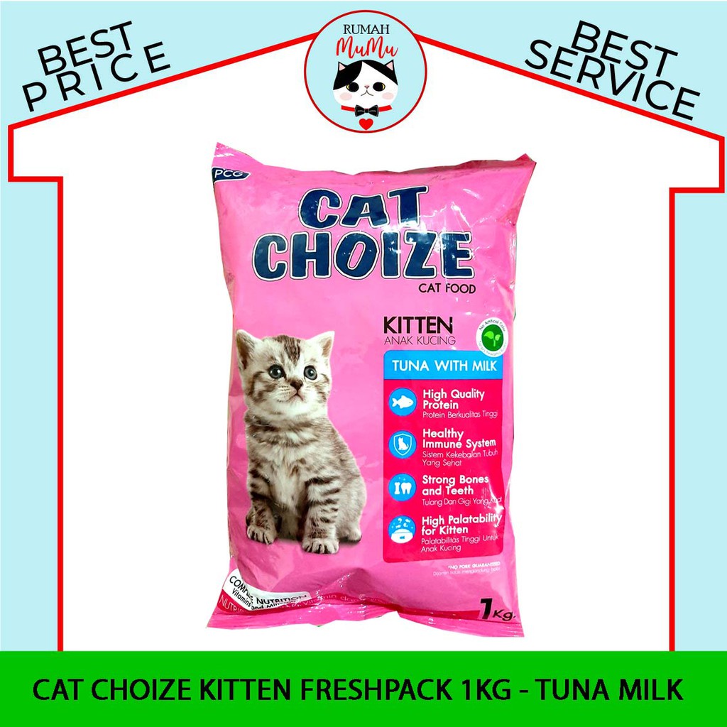 MAKANAN ANAK KUCING KITTEN CAT CHOIZE 1kg MENGANDUNG SUSU