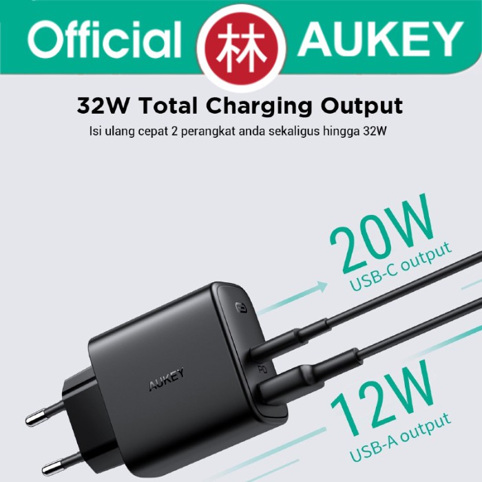 Aukey PA-F3S Dual Port Wall Charger Swift Mix Series