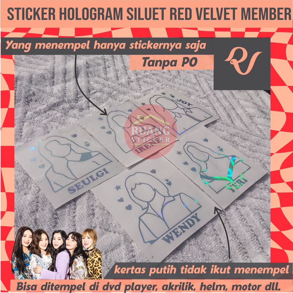 STIKER HOLOGRAM PELANGI RED VELVET MEMBER REDVELVET SILUET SEHARI JADI