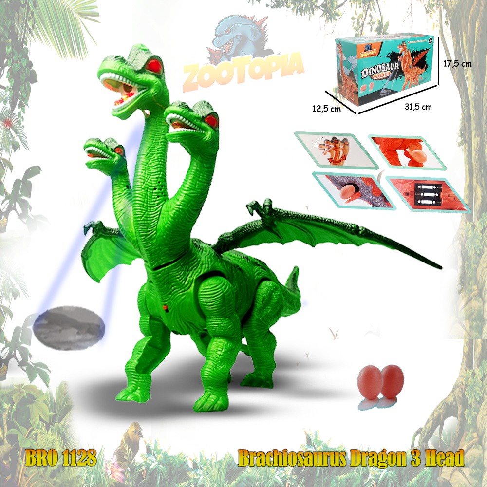 PROMO BRO1070 BRO1041 BRO1128 Triple Dragon Braciosaurus Bertelur DInosaurus Mainan Anak Hewan ZOOTOPIA