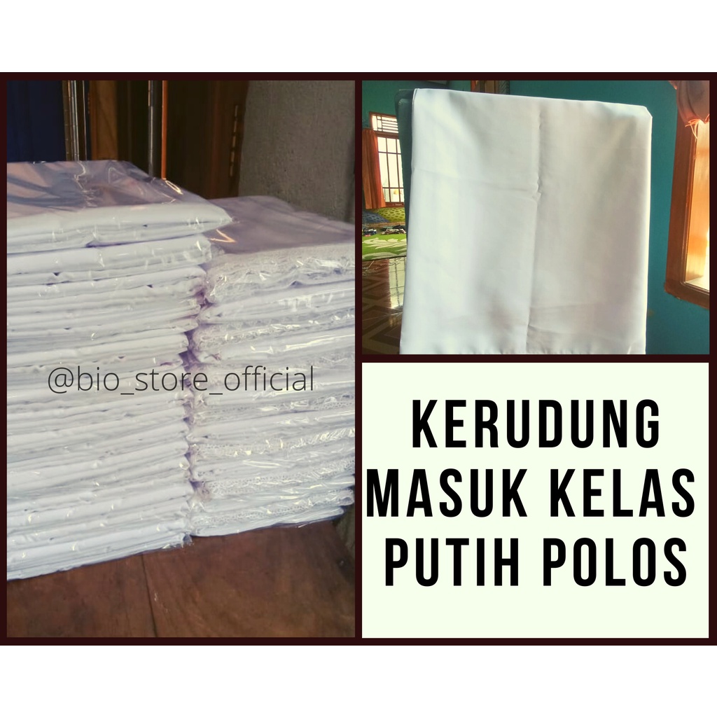 KERUDUNG SANTRIWATI PUTIH/ JILBAB MASUK KELAS SANTRIWATI GONTOR / KERUDUNG MASUK KELAS SANTRIWATI GO