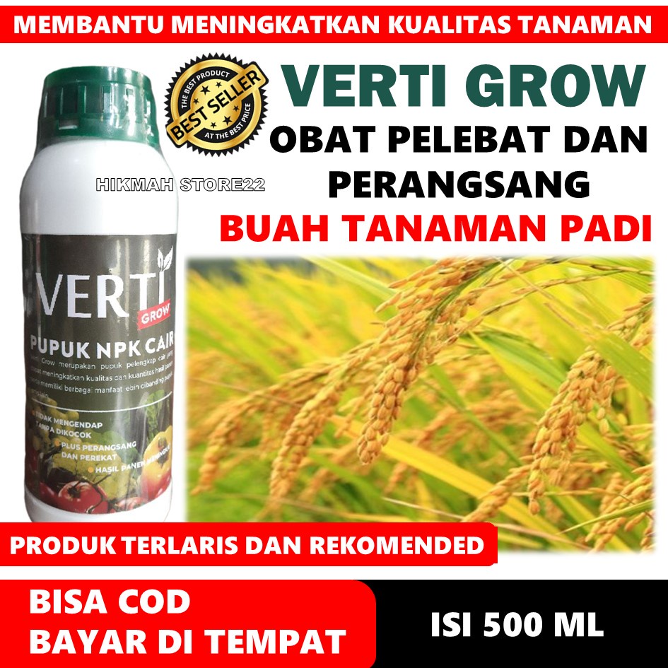 OBAT PELEBAT BUAH PADI - Vertigrow Obat Pelebat Buah Padi - Obat Pemacu Pembuahan Buah Padi - Obat C