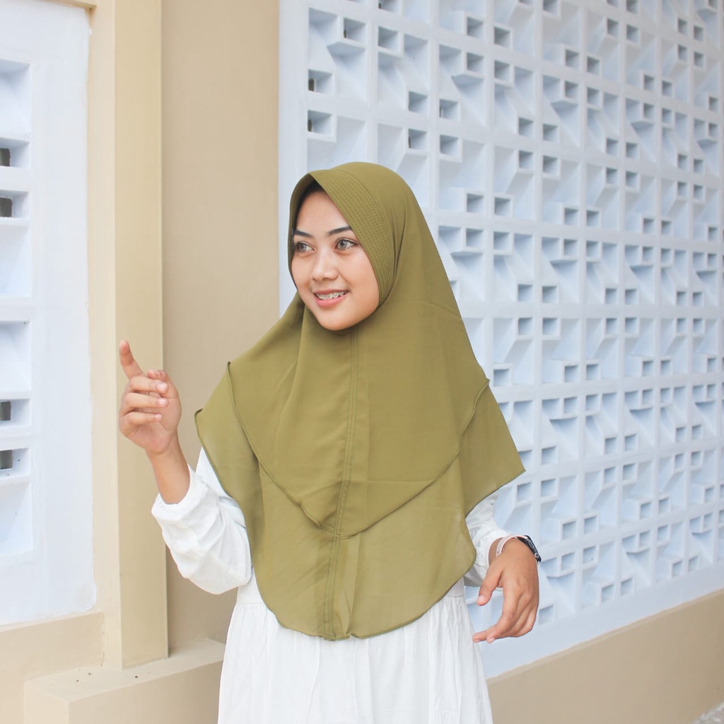Jilbab Instan Ceruty 2 Layer Oval Jumbo Polos/Khimar Ceruty Sayana-3
