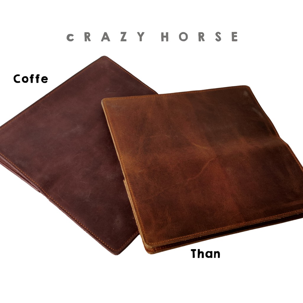 Dompet Kulit Asli LIPAT Pria Casual CRAZY HORSE Black Brown Dark Original Khas Kota Garut