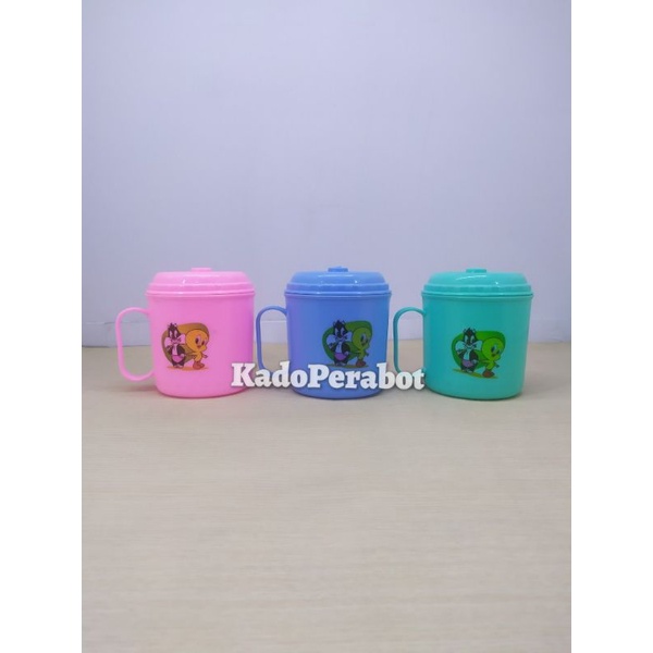 mug plastik murah - mug plastik tutup - mug plastik anak