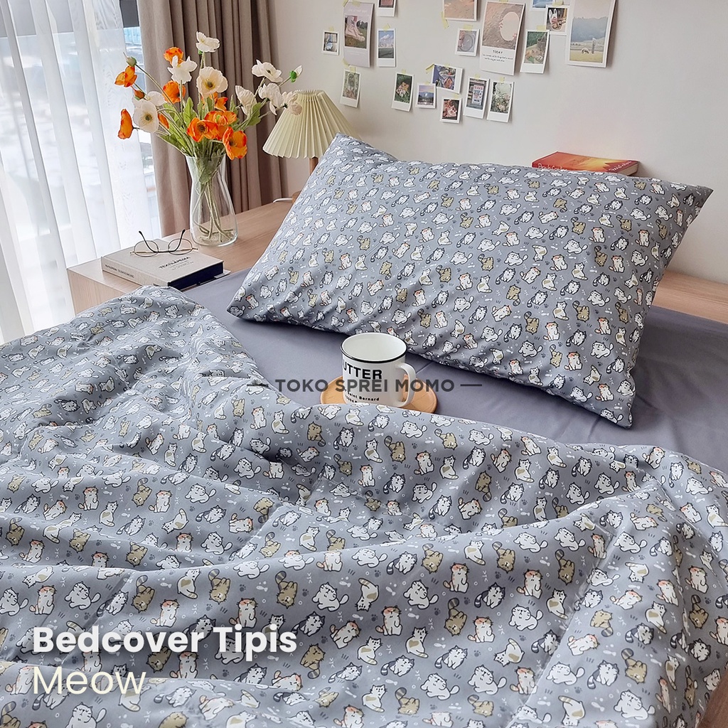 Bedcover Double Lite Edition - Motif Kucing Meong MOMO - Selimut Saja