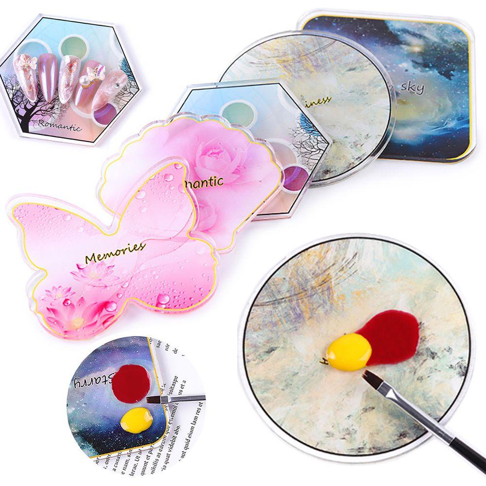 Mxbeauty Nail Art Tools Resin Hexagon Butterfly Papan Pajangan Kuku DIY