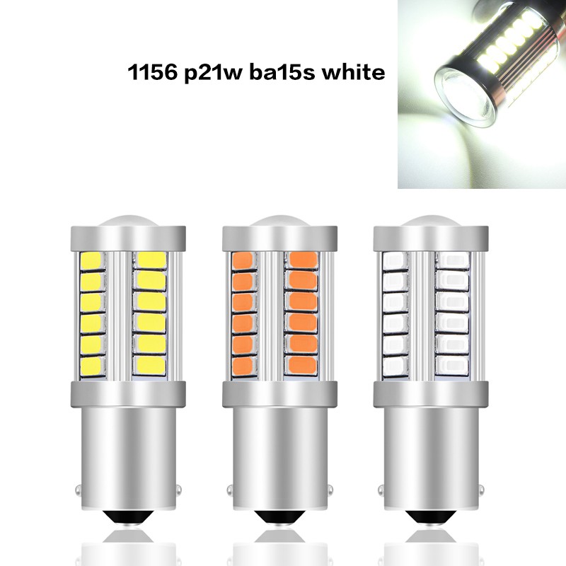 1 pcs 1156 P21W BA15S 33 SMD 5630 5730 LED Mobil Cadangan Cadangan Cahaya Motor Brake Bulb Daytime