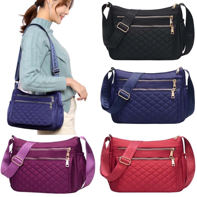 [COD] Tas Selempang Wanita Casual Bahan Nilon Anti Air Model Import Chibao CB20441 DB11277