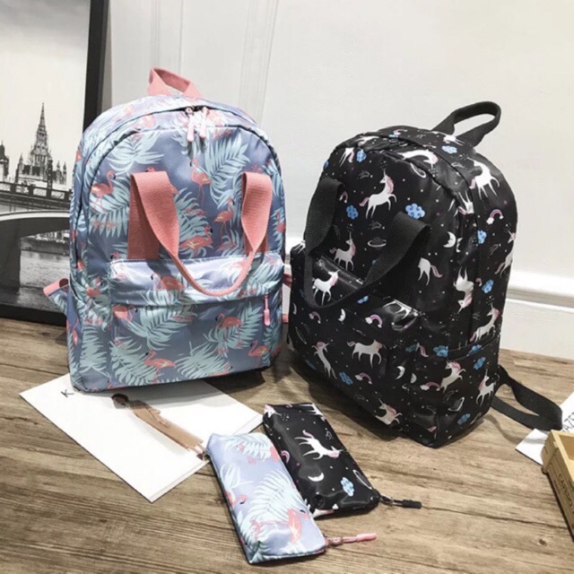 Tas ransel wanita import premium anti air sekolah kuliah fashion backpack anak korea jinjing