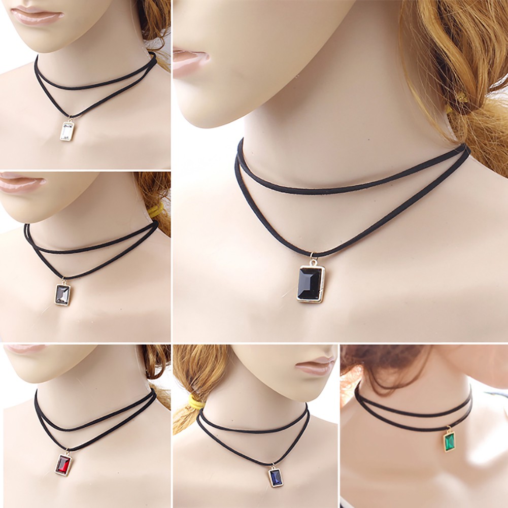 OneWorld@ Pendant Double Layers Chain Choker Short Necklace