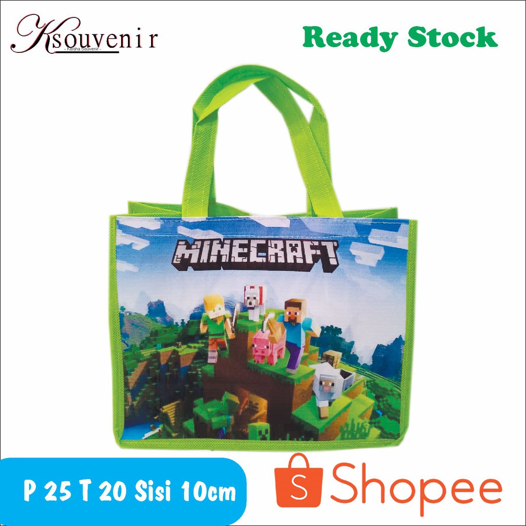 

tas souvenir ulang tahun goodie bag tas minecraft
